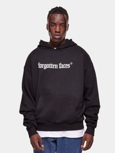 bequemer Forgotten Faces Herren Hoodie Kapuze Oversize 460 g/m² mit Baumwolle Schwarz
