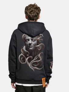 moderner Forgotten Faces Herren Hoodie große Kapuze Rippbündchen mit Baumwolle Schwarz