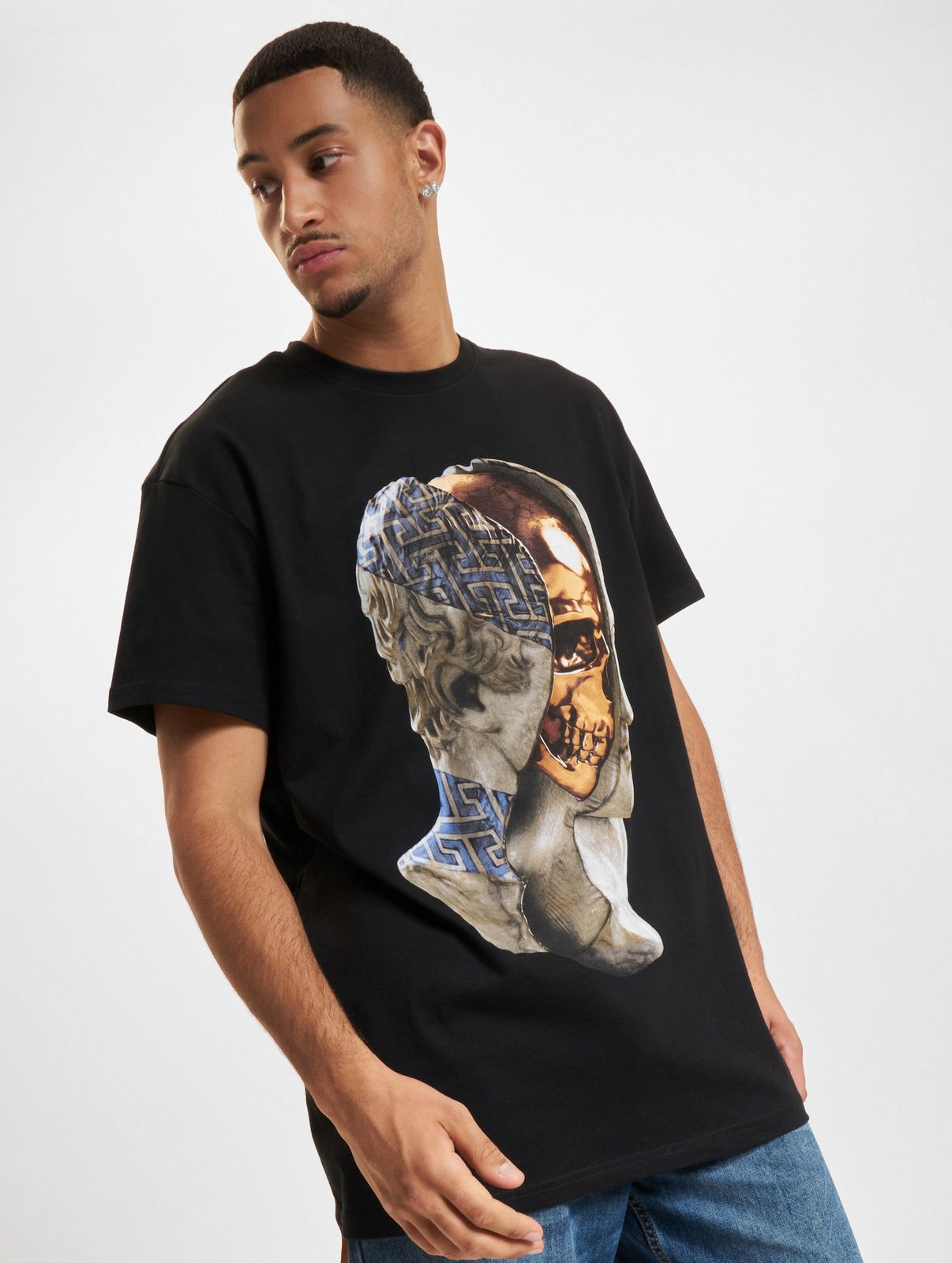 T-shirt oversize da uomo Sporty Forgotten Faces in cotone, nera