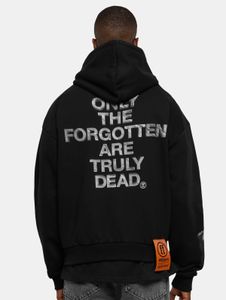 Modern Forgotten Faces Men's Hoodie with Ribbed Cuffs and Hood, Cotton, Black