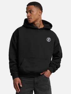 weicher Forgotten Faces Herren Hoodie Rippbündchen Kapuze 460 g/m² mit Baumwolle Schwarz
