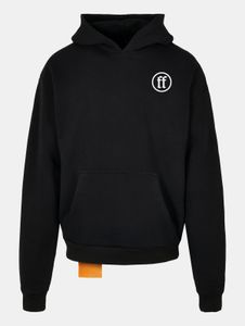 Modern Forgotten Faces men's hoodie with ribbed cuffs and hood, 460 g/m² cotton, black