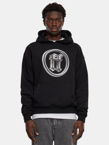 lässiger Forgotten Faces Herren Hoodie Rippbündchen Kapuze 460 g/m² mit Baumwolle Schwarz
