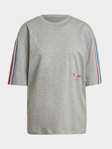 bequemes adidas Damen T-Shirt Oversize mit Baumwolle Grau
