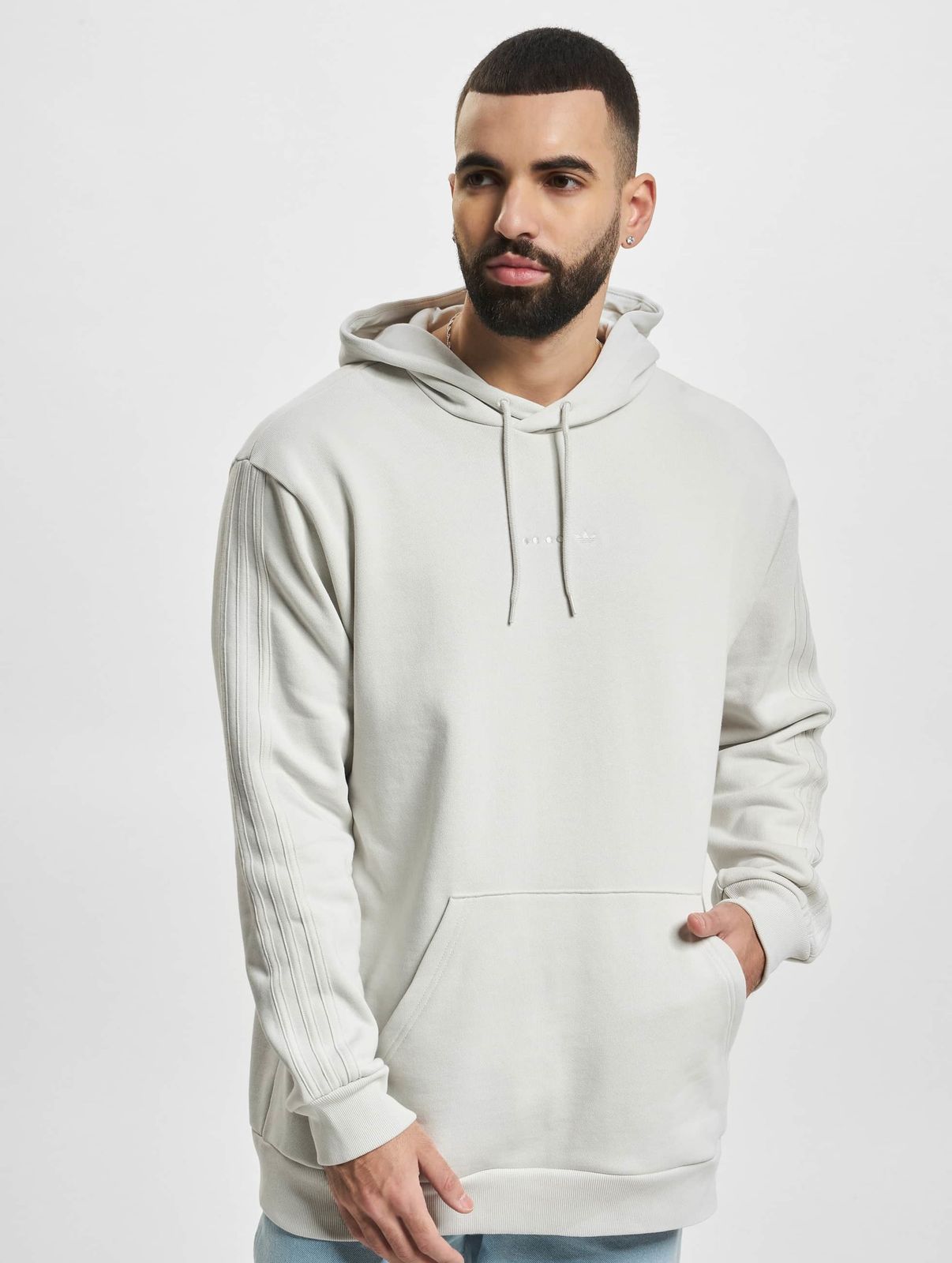adidas Herren Hoodie mit Baumwolle und 3-Streifen Grau