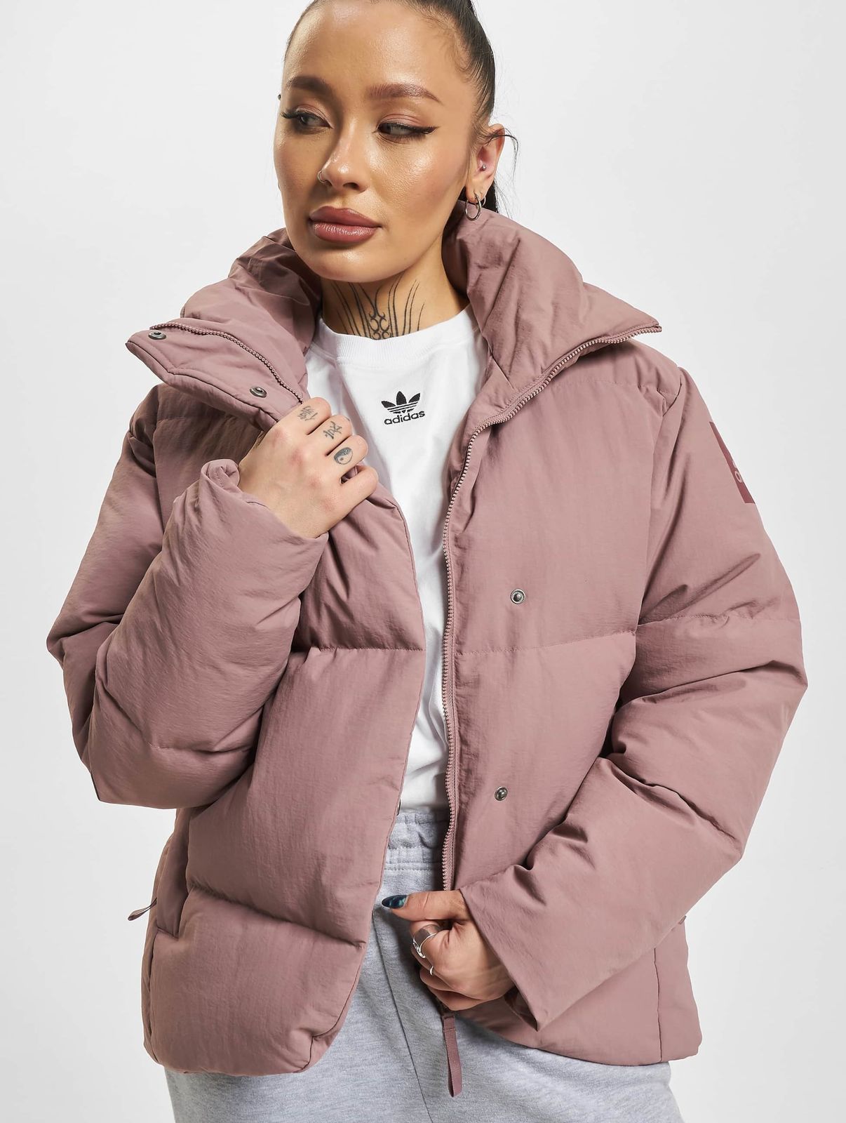 adidas Damen Jacke mit Reißverschluss und Taschen in Alt-Rosa