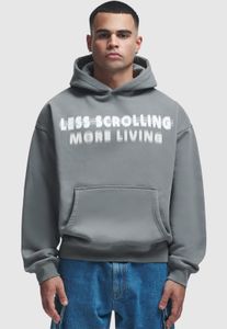 lässiger 2Y Studios Herren Hoodie Kapuze Oversize 750 g/m² mit Baumwolle Grau