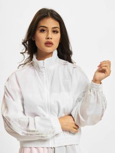moderne adidas Damen Jacke Reißverschluss Taschen Weiß