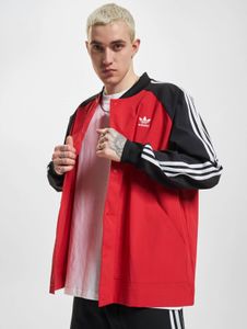 Giacca da uomo Adidas funzionale, elasticizzata, con tasche, in pile, rossa