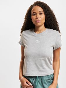 modernes adidas Damen T-Shirt Slim Fit mit Baumwolle Grau
