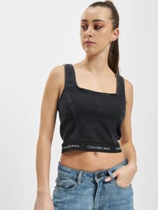 lässiges Calvin Klein Damen T-Shirt Stretch Denim mit Baumwolle Schwarz