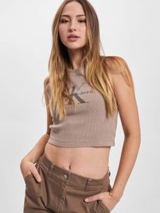 sportliches Calvin Klein Damen T-Shirt Stretch mit Baumwolle Braun