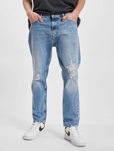 Jeans da uomo Calvin Klein moderni, vestibilità dritta, tasche con zip, cotone, blu