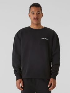 Soft 9N1M SENSE men's hoodie with ribbed cuffs, cotton, black