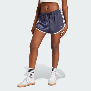 sommerliche adidas Damen Shorts Rippbündchen Kapuze Blau