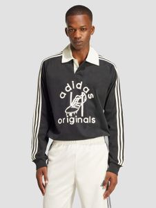 modernes adidas Herren Sweatshirt Rippbündchen mit Baumwolle Schwarz