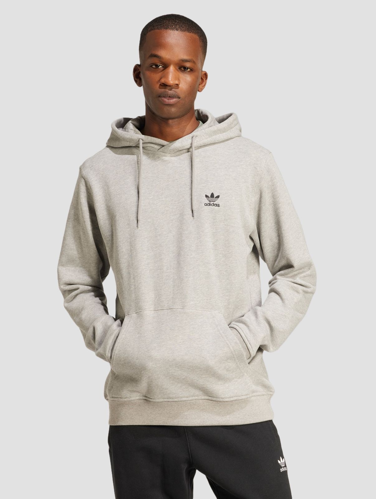 Comfortable adidas men's hoodie with cotton, grey