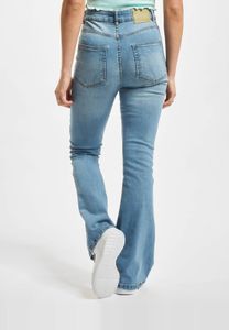 moderne Denim Project Damen Jeans Straight Fit Reißverschluss Taschen mit Baumwolle Blau