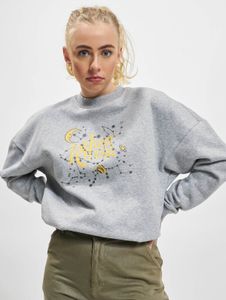 bequemes Just Rhyse Damen Sweatshirt Kordelzug Rippbündchen mit Baumwolle Grau
