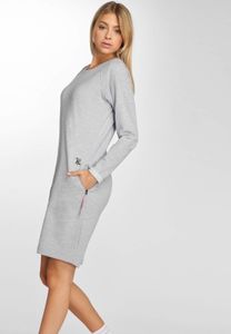 Vestido ligero de mujer Just Rhyse con bolsillos, de algodón, color gris.