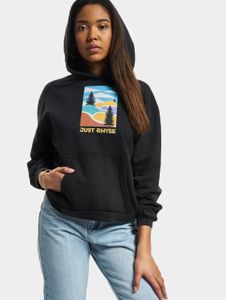 bequemer Just Rhyse Damen Hoodie Kapuze 300 g/m² mit Baumwolle Schwarz