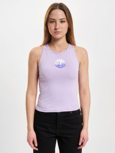 lässiges Just Rhyse Damen T-Shirt Stretch Kordelzug Reißverschluss mit Baumwolle Violett