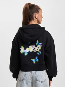 Comfortable Just Rhyse women's hoodie with zip-up hood, cotton, black