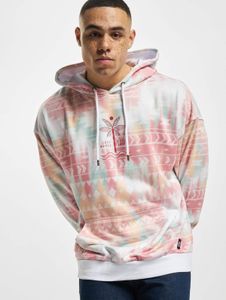 lässiges Just Rhyse Herren Sweatshirt Kordelzug Kapuze Weiß/Bunt