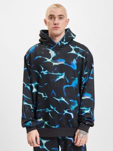Modern Just Rhyse men's hoodie with ribbed cuffs and hood, black/blue