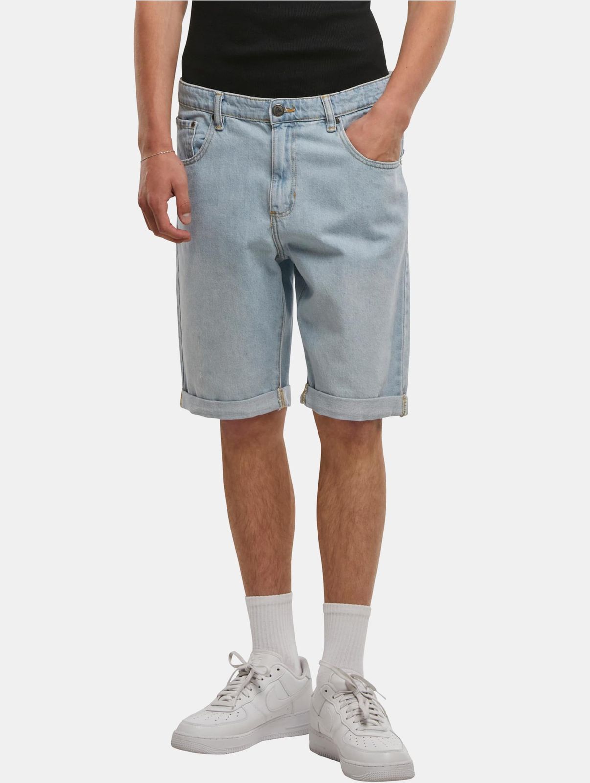 Pantaloncini casual da uomo Just Rhyse, in denim con cotone, blu