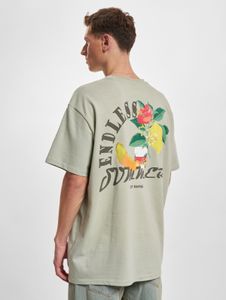 Camiseta deportiva Just Rhyse para hombre, corte oversize, 240 g/m², algodón, color verde.