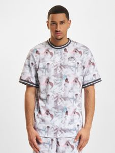 Comfortable Just Rhyse men's t-shirt with ribbed cuffs, cotton, grey