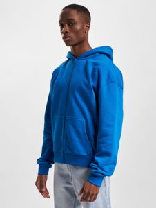 lässiger Just Rhyse Herren Hoodie Reißverschluss Taschen mit Baumwolle Blau