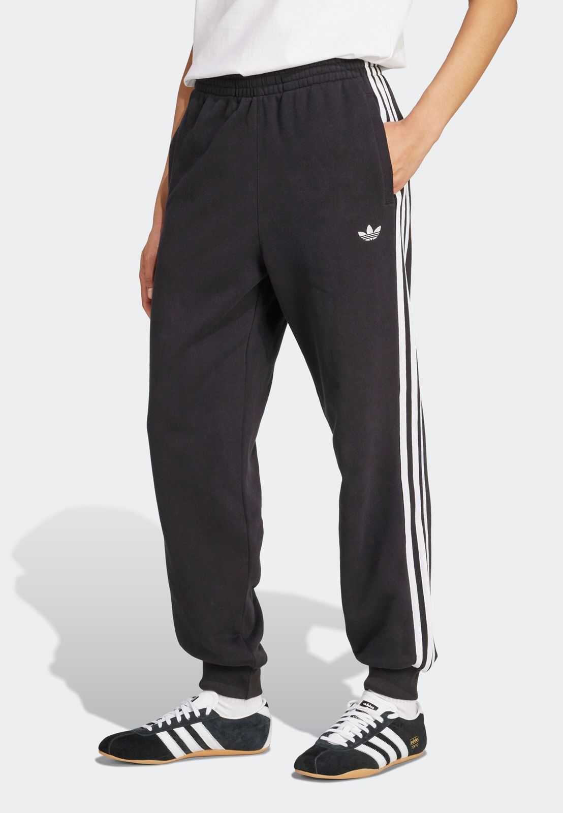 Pantaloni moderni da donna Adidas, neri/bianchi