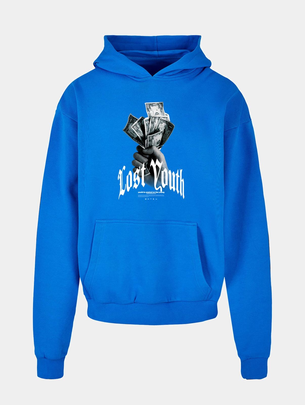 Lost Youth Herren Hoodie Oversize mit Baumwolle Blau