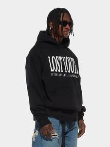 bequemer Lost Youth Herren Hoodie 460 g/m² mit Baumwolle Schwarz