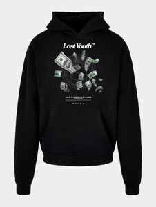 weicher Lost Youth Herren Hoodie große Kapuze Kapuze 460 g/m² mit Baumwolle Schwarz
