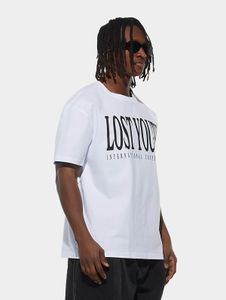 lässiges Lost Youth Herren T-Shirt Oversize 240 g/m² mit Baumwolle Weiß