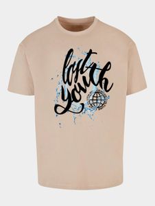 lässiges Lost Youth Herren T-Shirt Oversize 240 g/m² mit Baumwolle Beige