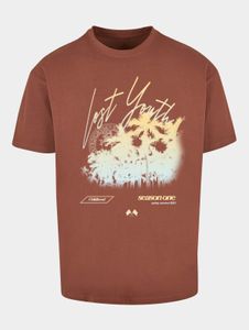 sportliches Lost Youth Herren T-Shirt Oversize 240 g/m² mit Baumwolle Braun