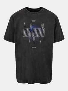 lässiges Lost Youth Herren T-Shirt Oversize 240 g/m² mit Baumwolle Schwarz