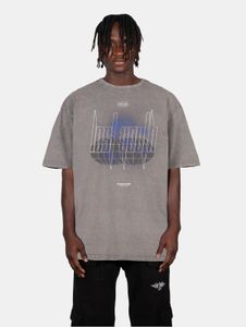 T-shirt oversize confortable Lost Youth pour homme, 240 g/m², coton, gris