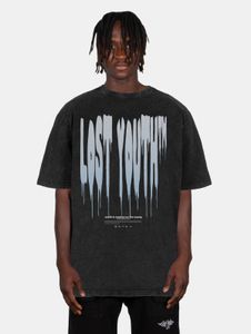lässiges Lost Youth Herren T-Shirt Oversize 240 g/m² mit Baumwolle Schwarz