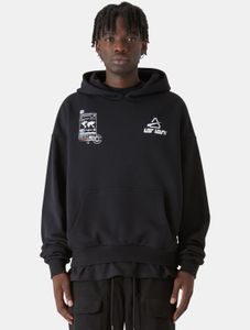 Felpa con cappuccio da uomo Modern Lost Youth, 460 g/m², cotone, nera