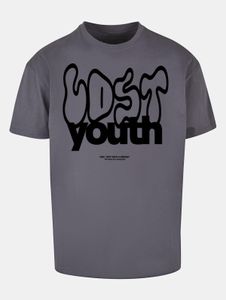 modernes Lost Youth Herren T-Shirt Oversize 240 g/m² mit Baumwolle Anthrazit