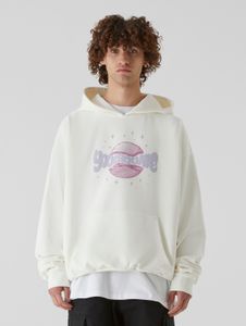 Casual Lost Youth men's hoodie with ribbed cuffs and hood, 460 g/m² cotton, white