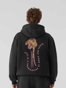 Soft Lost Youth men's hoodie with ribbed cuffs and hood, 330 g/m², cotton, black