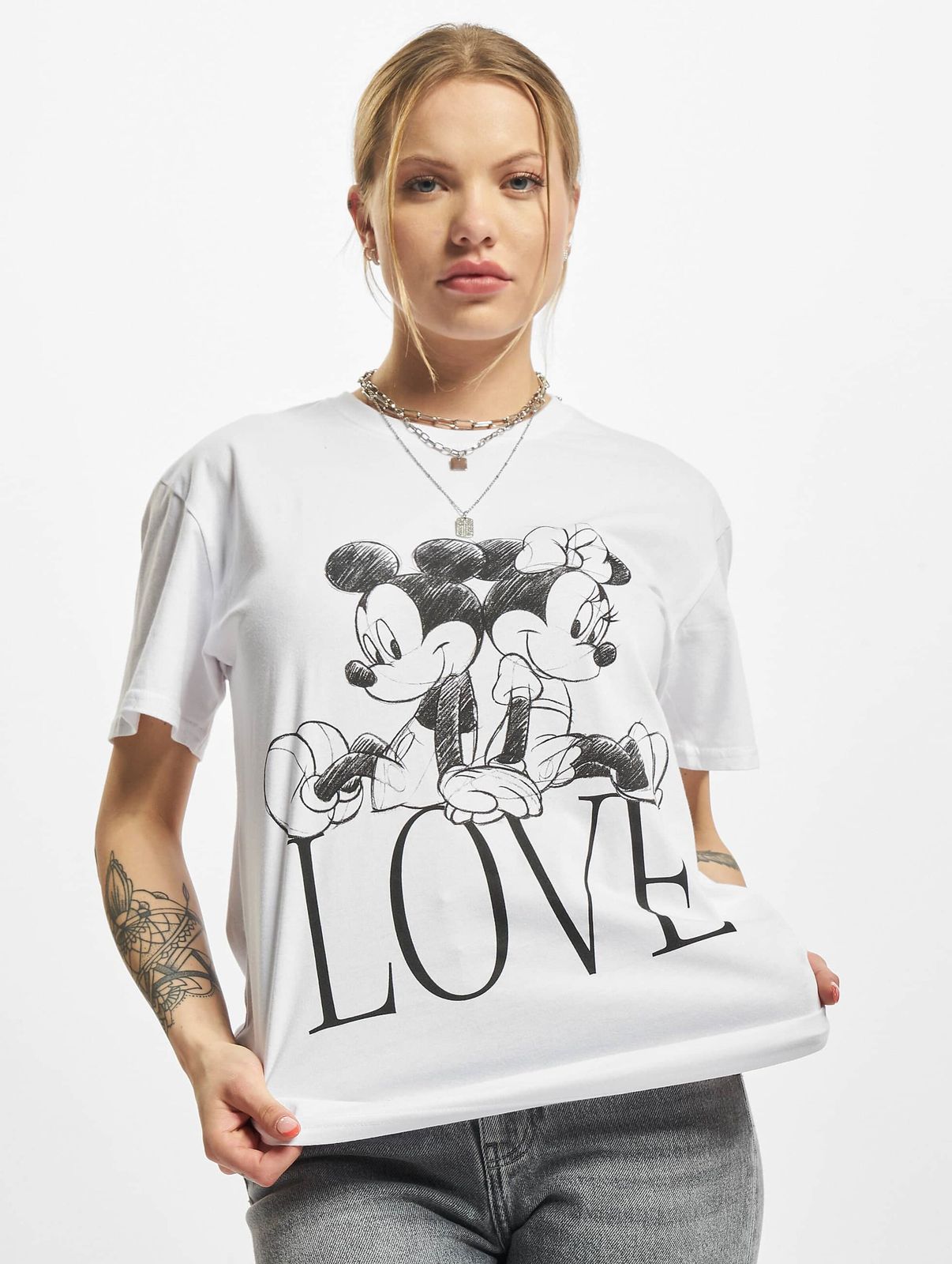 Merchcode Damen T-Shirt mit Minnie Mouse Print