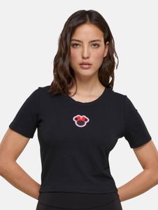 T-shirt casual da donna Merchcode, 180 g/m², cotone, nera