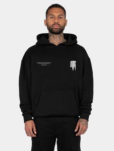 bequemer MJ GONZALES Herren Hoodie Rippbündchen Kapuze 460 g/m² mit Baumwolle Schwarz